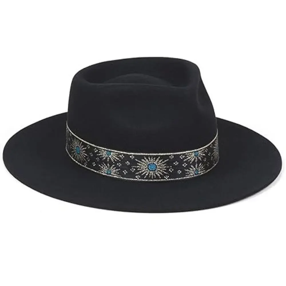 Lack of Color The Phoenix Black Australian Wool Boater Hat Size Small 55CM NWT